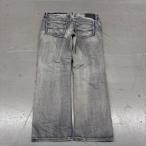 Axel Other - Axel Treadwell Jeans Mens 38x32 Gray Med Wash Relaxed Straight Distressed